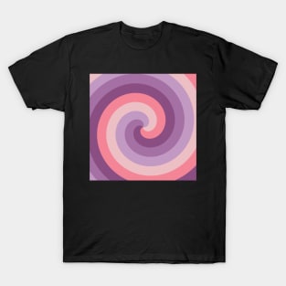 Abstract Lines Of Soft Pink and Purple T-Shirt